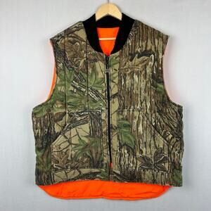 Walls Blizzard Pruf Reversible Puffer Hunting Vest Blaze Orange/Camo Size XL